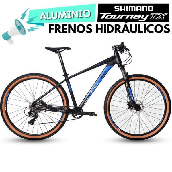 Bicicleta Montaña Rodado 29 Kova X8 Monoplato Shimano Bloqueo Negra Azul