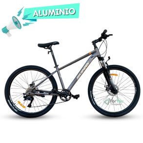 bicileta bikeman monoplato aluminio 27.5 gris naranja foryou uruguay l-twoo