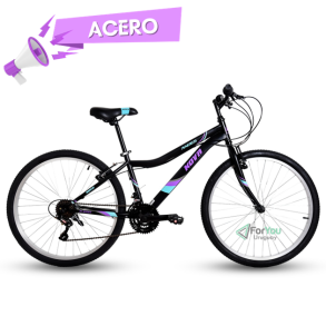 bicicleta rodado 26 dama kova andes 21 velocidades foryou uruguay negra violeta