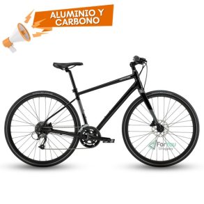 bicicleta urbana híbrida cannondale quick 3 aluminio carbono negra foryou uruguay