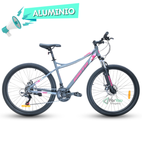 bicicleta montaña de dama mujer mtb aluminio rodado 27.5 kioto xc630 gris fucsia rosa DISEÑO foryou uruguay shimano