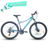 bicicleta montaña de dama mujer mtb aluminio rodado 27.5 kioto xc630 gris turquesa DISEÑO foryou uruguay shimano