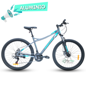 bicicleta montaña de dama mujer mtb aluminio rodado 27.5 kioto xc630 gris turquesa DISEÑO foryou uruguay shimano