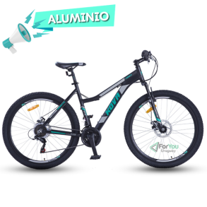 bicicleta montaña dama mujer rodado 27.5 kova tibet aluminio foryou uruguay negra turquesa shimano