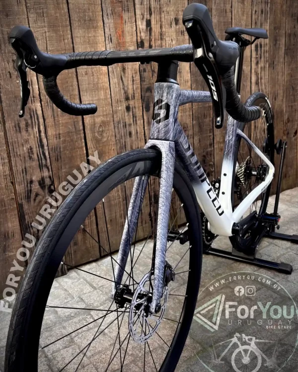 Bicicleta de Ruta Carbono Sunpeed Invincible Sport Shimano 105 Gris Blanca - Imagen 15
