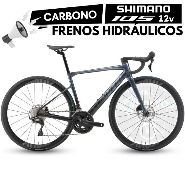 Bicicleta de Ruta Carbono Sunpeed Invincible Sport Shimano 105 Negra Gris