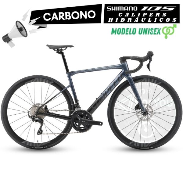Bicicleta de Ruta Carbono Sunpeed Invincible Sport Shimano 105 Negra Gris