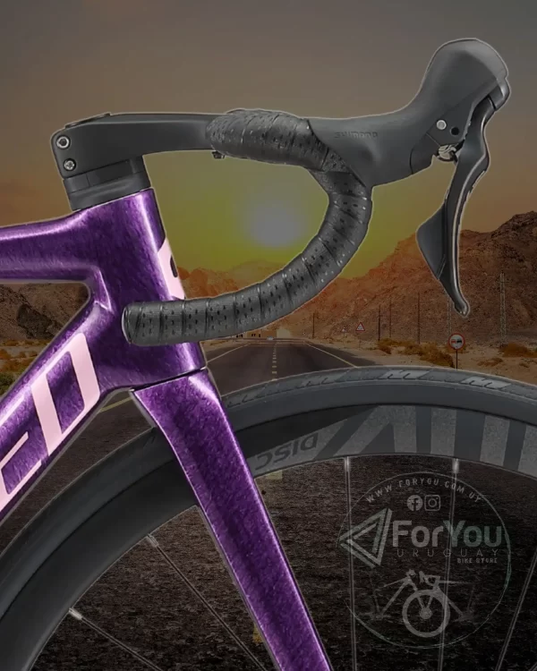 Bicicleta de Ruta Carbono Sunpeed Invincible Sport Shimano 105 Violeta Blanca - Imagen 3
