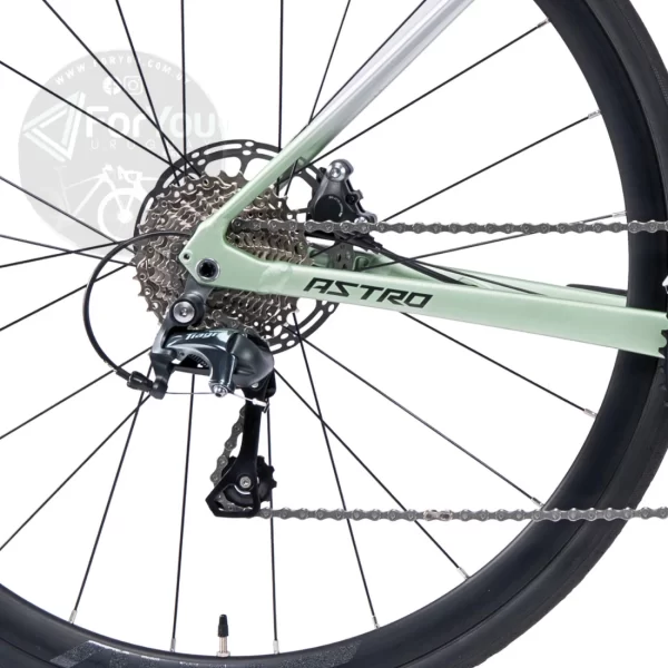 Bicicleta de Ruta Aluminio y Carbono Sunpeed Astro Shimano Tiagra Plata y Verde - Imagen 7