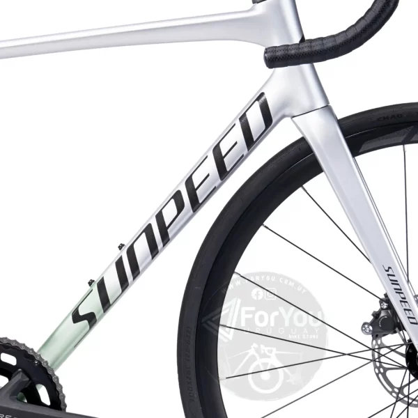 Bicicleta de Ruta Aluminio y Carbono Sunpeed Astro Shimano Tiagra Plata y Verde - Imagen 11