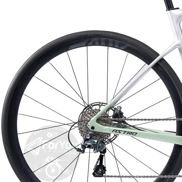 Bicicleta de Ruta Aluminio y Carbono Sunpeed Astro Shimano Tiagra Plata y Verde - Imagen 13