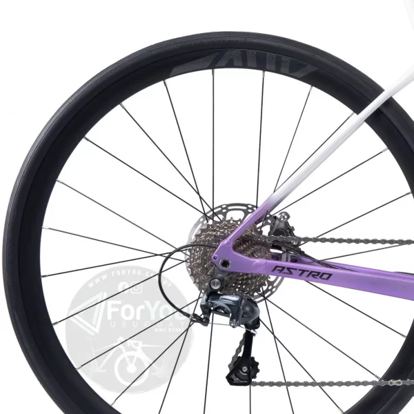 Bicicleta de Ruta Aluminio y Carbono Sunpeed Astro Shimano Tiagra Violeta Blanca - Imagen 12
