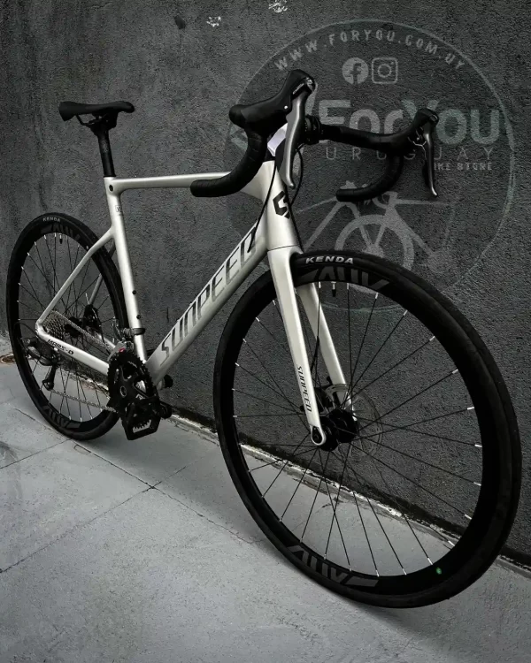 Bicicleta de Ruta Aluminio y Carbono Sunpeed Mars D Shimano Claris Gris Plata - Imagen 3