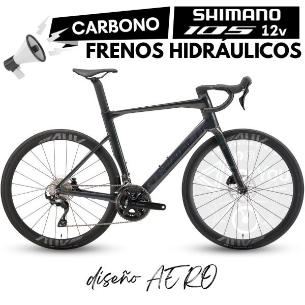 Bicicleta de Ruta Carbono Sunpeed Victory Sport Shimano 105 Negra