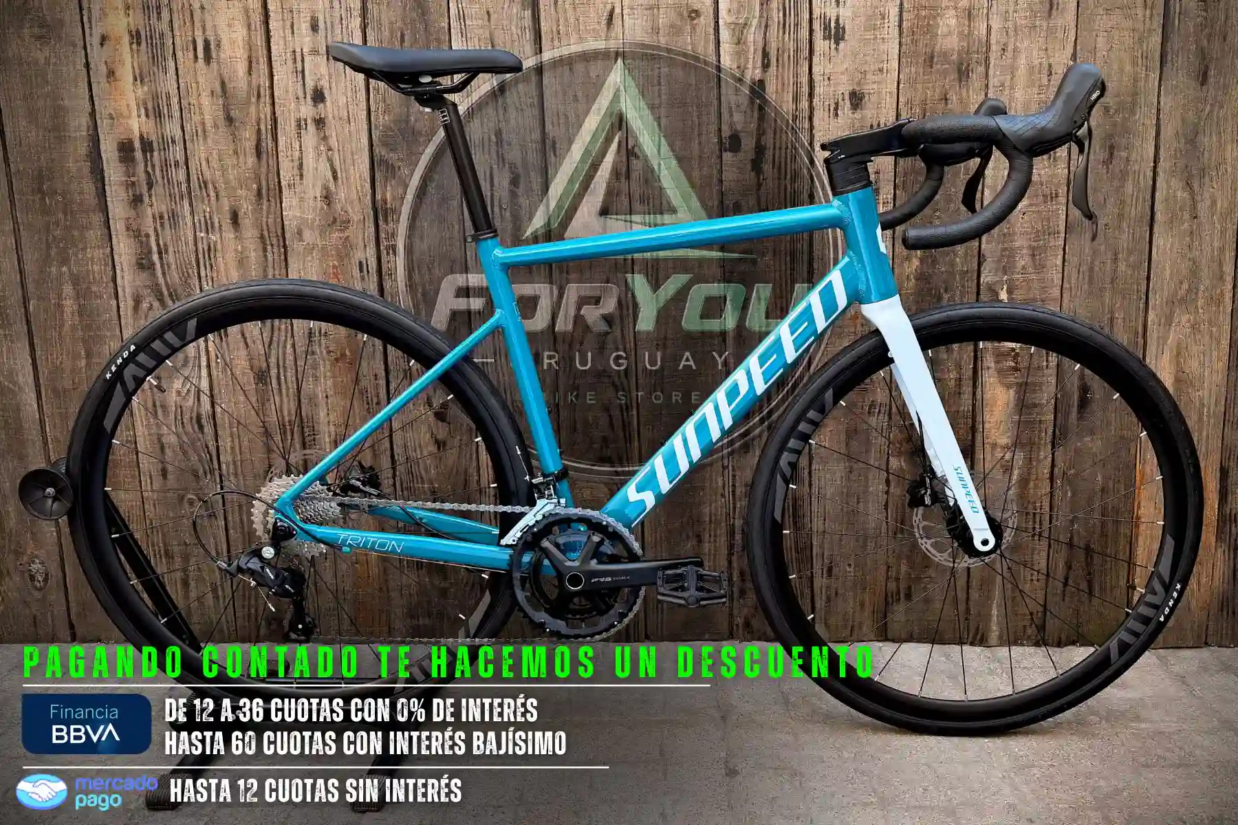 Bicicleta de Ruta Aluminio Sunpeed TRITON Azul Turquesa - Imagen 2