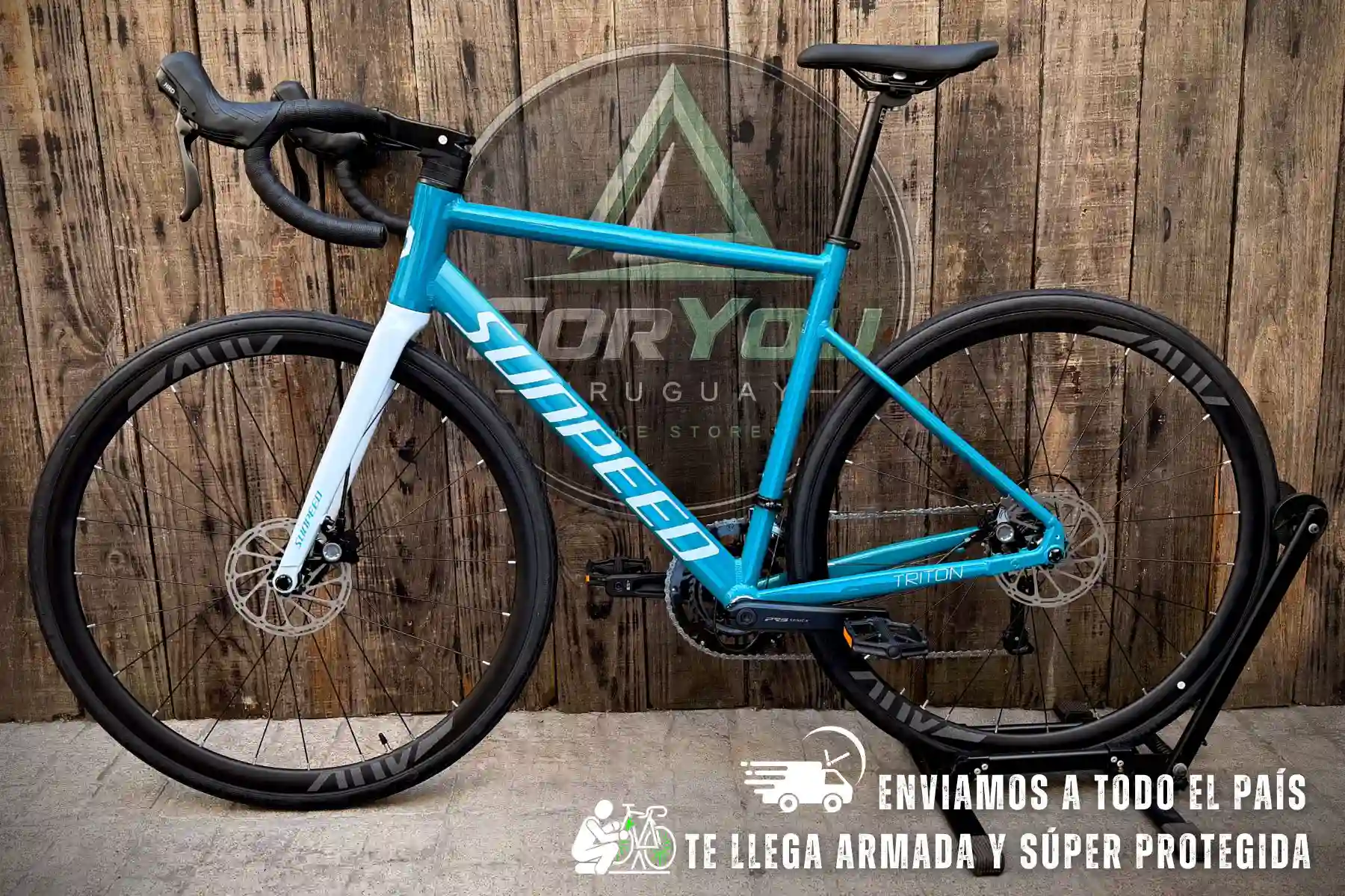 Bicicleta de Ruta Aluminio Sunpeed TRITON Azul Turquesa - Imagen 3