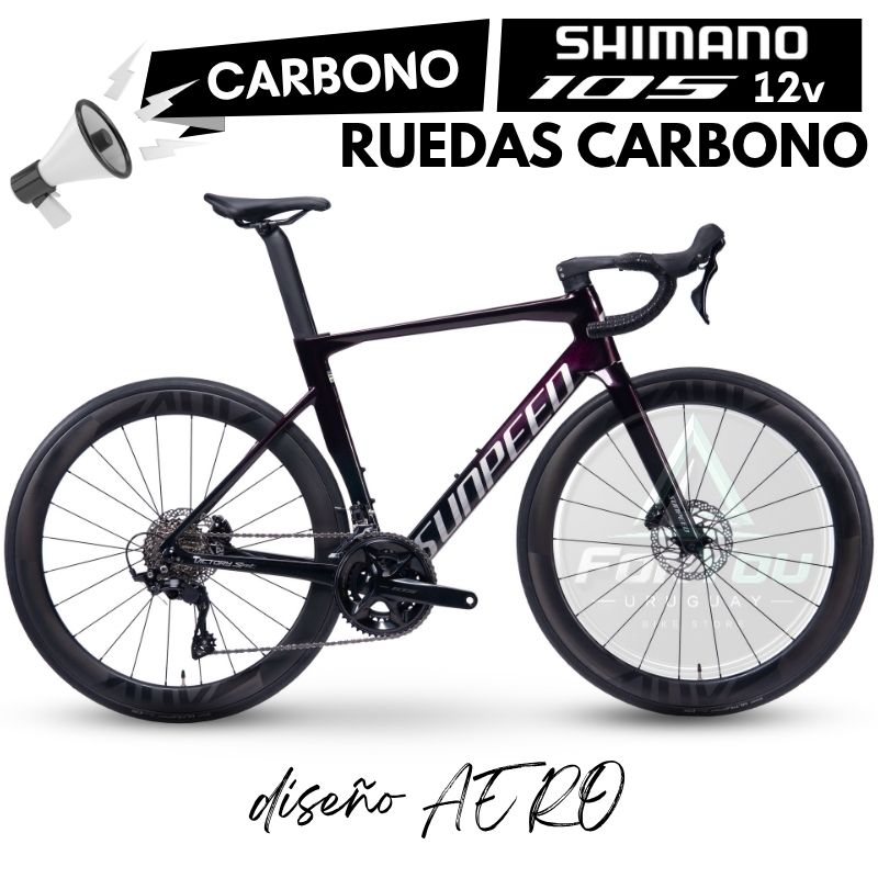 Bicicleta de Ruta Carbono Sunpeed Victory Sport Shimano 105 Marrón Bordó