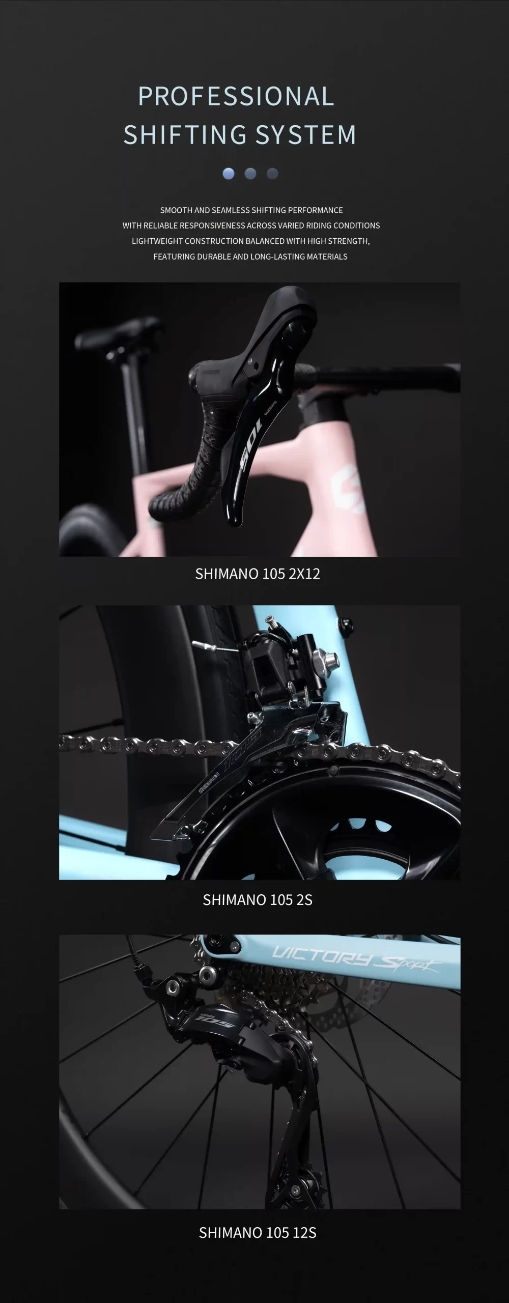 Bicicleta de Ruta Carbono Sunpeed Victory Sport Shimano 105 Marrón Bordó - Imagen 5