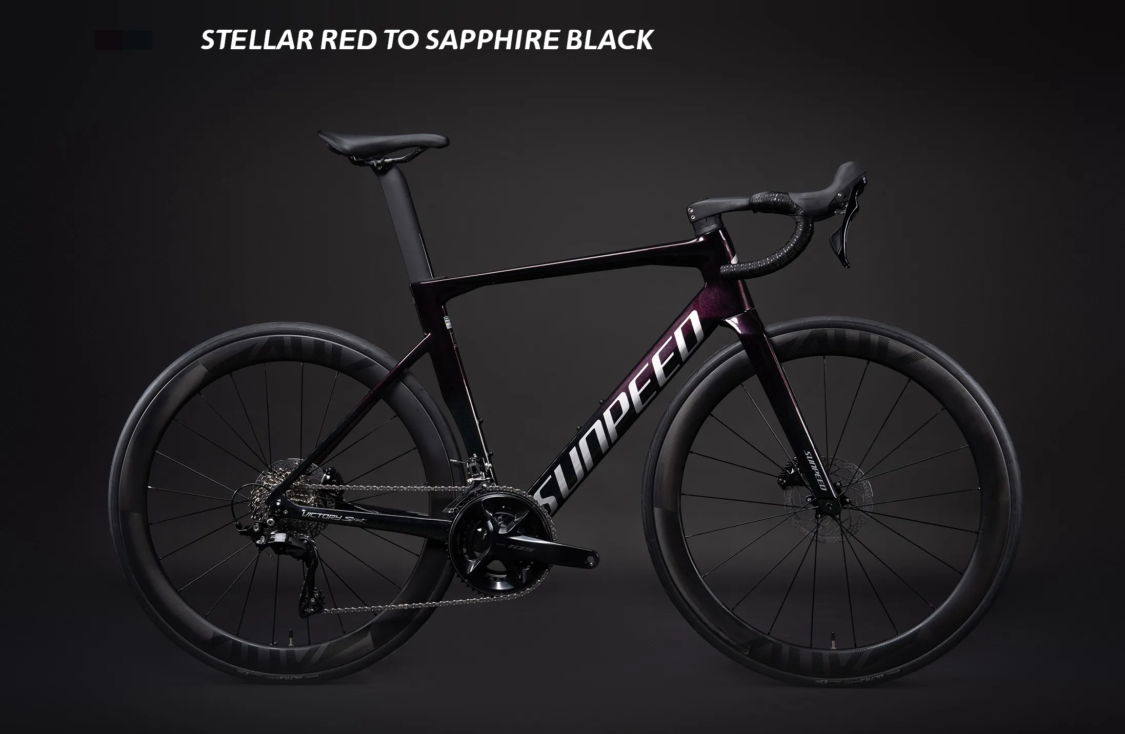 Bicicleta de Ruta Carbono Sunpeed Victory Sport Shimano 105 Marrón Bordó - Imagen 2